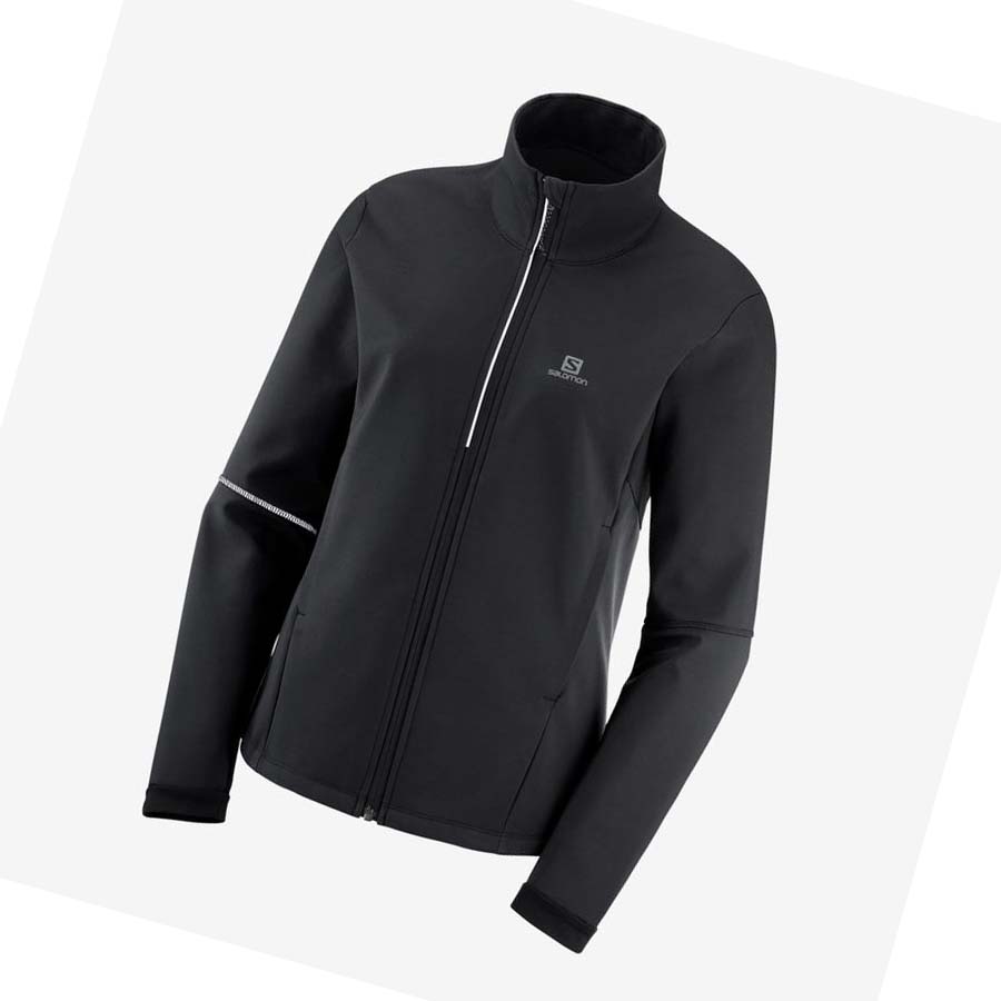 Salomon AGILE SOFTSHELL Kabát Női Fekete | HU 3190HAP